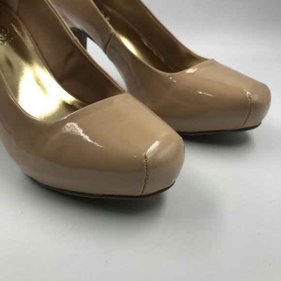 Candies Classic Pumps Beige Slim Heels Round Toe - Picture 5 of 8